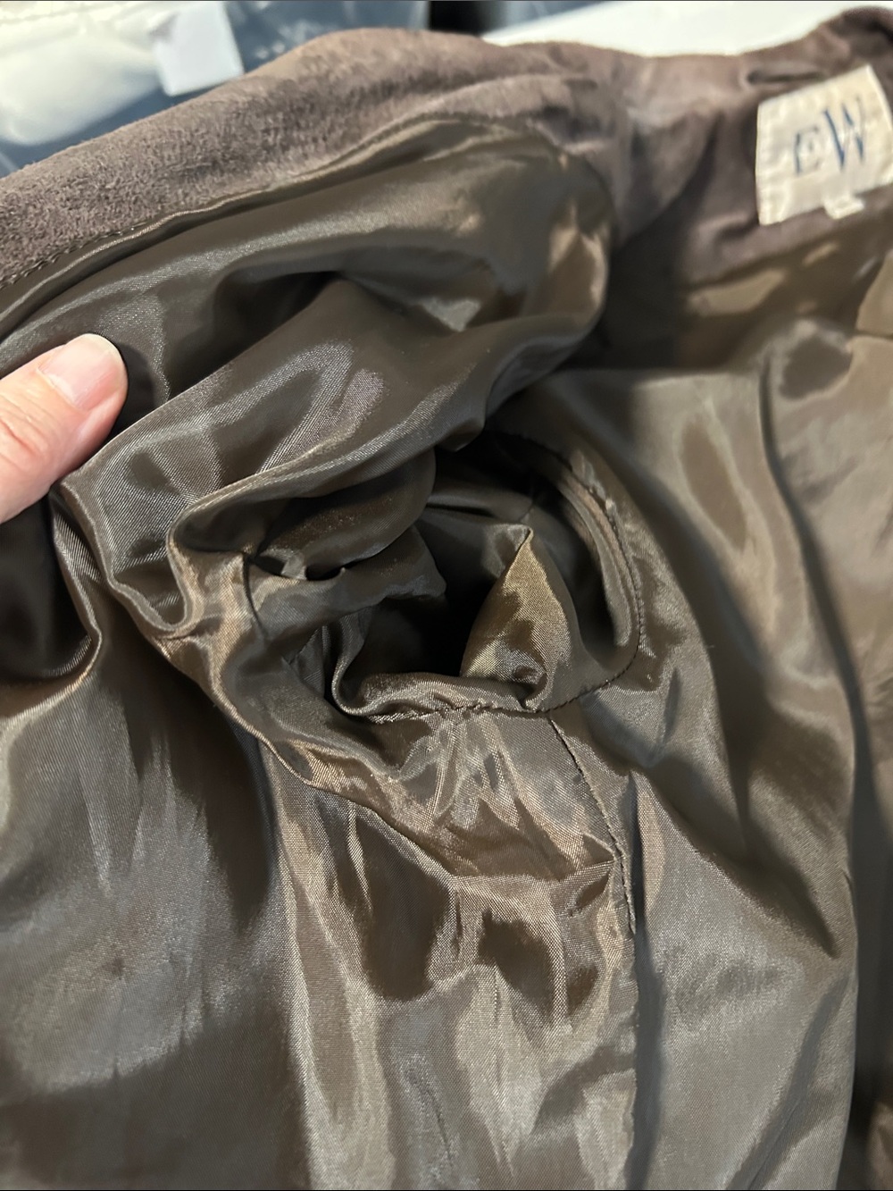 Vintage Brown Suede Leather Belted Jacket - Picture 15 of 15